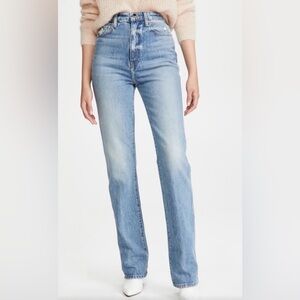 KHAITE Danielle Light Blue Straight Leg Jeans